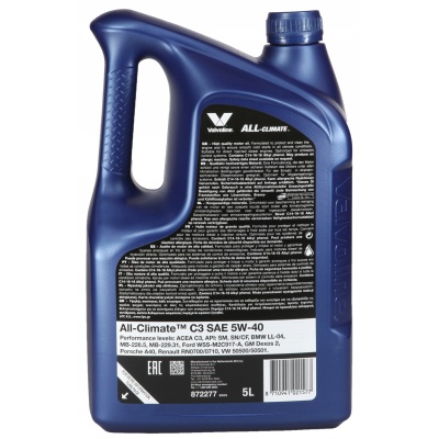 VALVOLINE ALL CLIMATE 5W40 C3 5L - obrazek 4