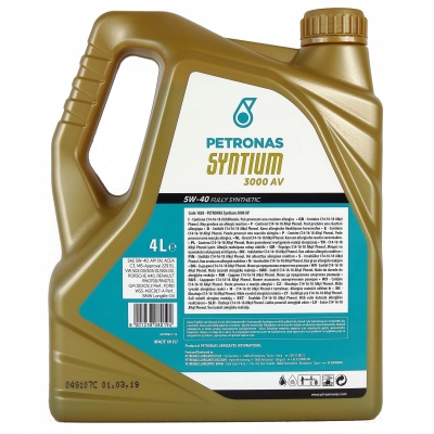 Petronas Petronas Syntium 3000 AV 5W40 4L - obrazek 2