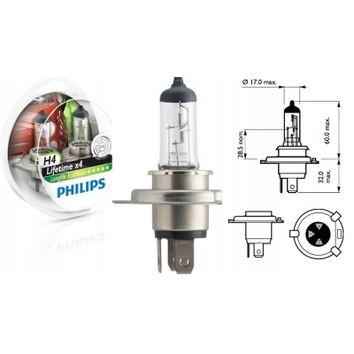 Philips H4 60/55 W 12342LLECOS2 2 sztuki - obrazek 8