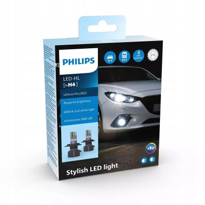 Żarówka, reflektor dalekosiężny Philips H4 20 W 11342U3022X2 LED - obrazek 6