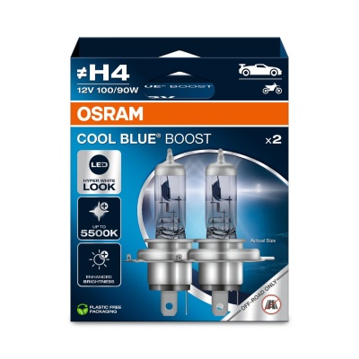 Żarówki Osram COOL BLUE Boost H4 100/90 W 2 szt. 62193CBB-2HB