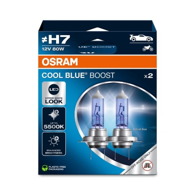 Żarówki Osram COOL BLUE BOOST 5500K H7 80 W 2 szt. 62210CBB-2HB