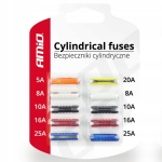 Amio Bezpieczniki Samochodowe Cylindryczne 5A-25A 10szt. 01137 - obrazek 2